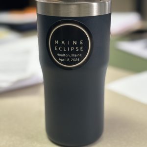 Maine Eclipse Sticker on coffee cup