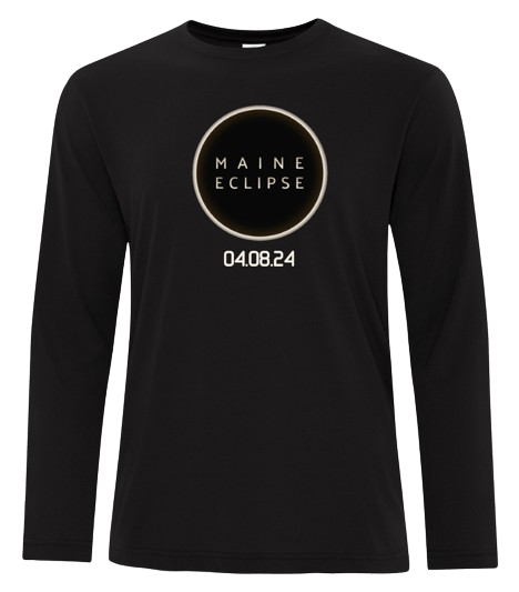 Long Sleeve Tee Black with Eclipse Logo and date.