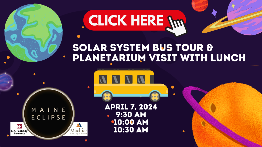 Solar System bus tour ad click here for tickets